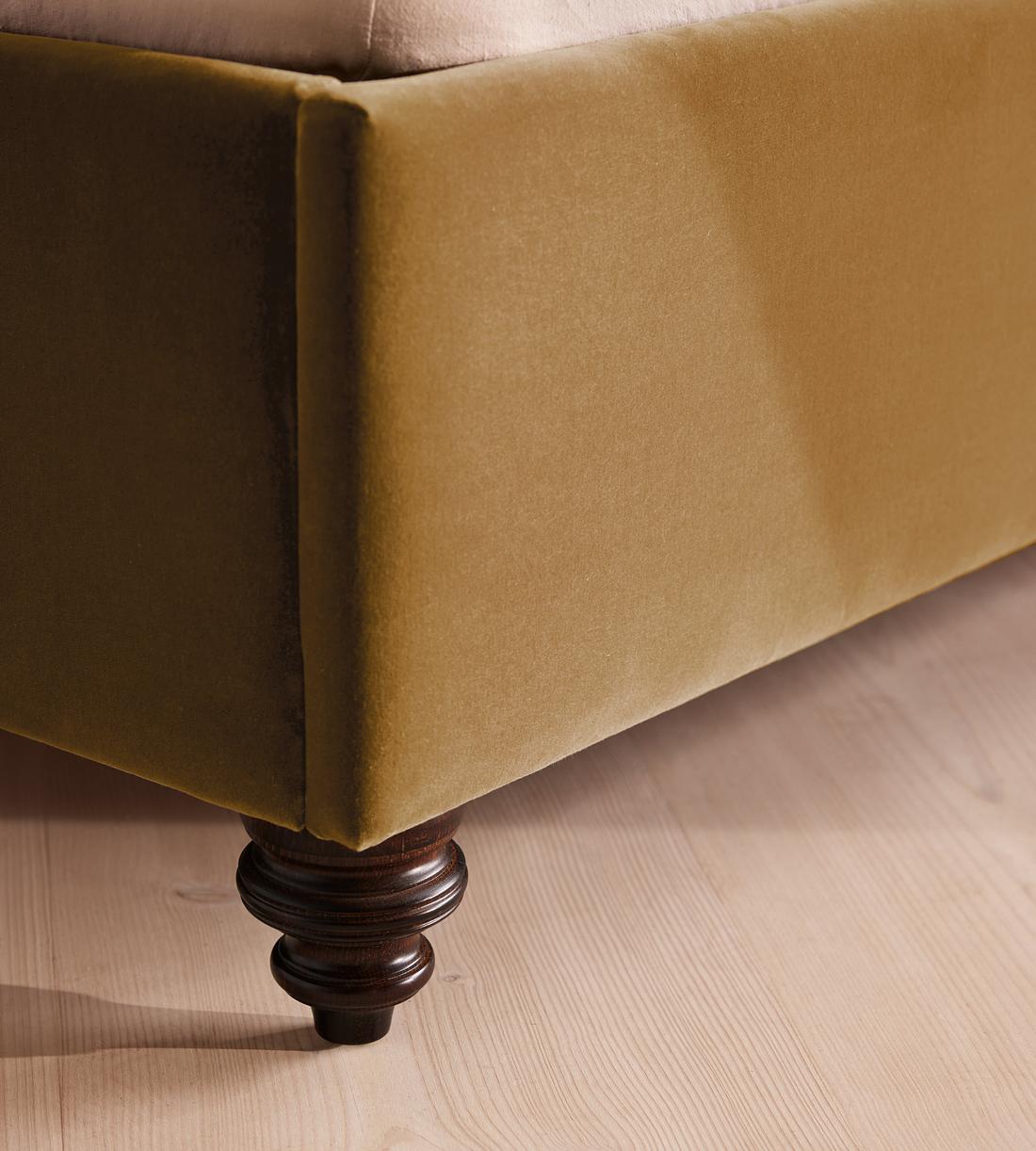 Gerrard Bed - Double - Velvet - Mustard - Images - Image 5