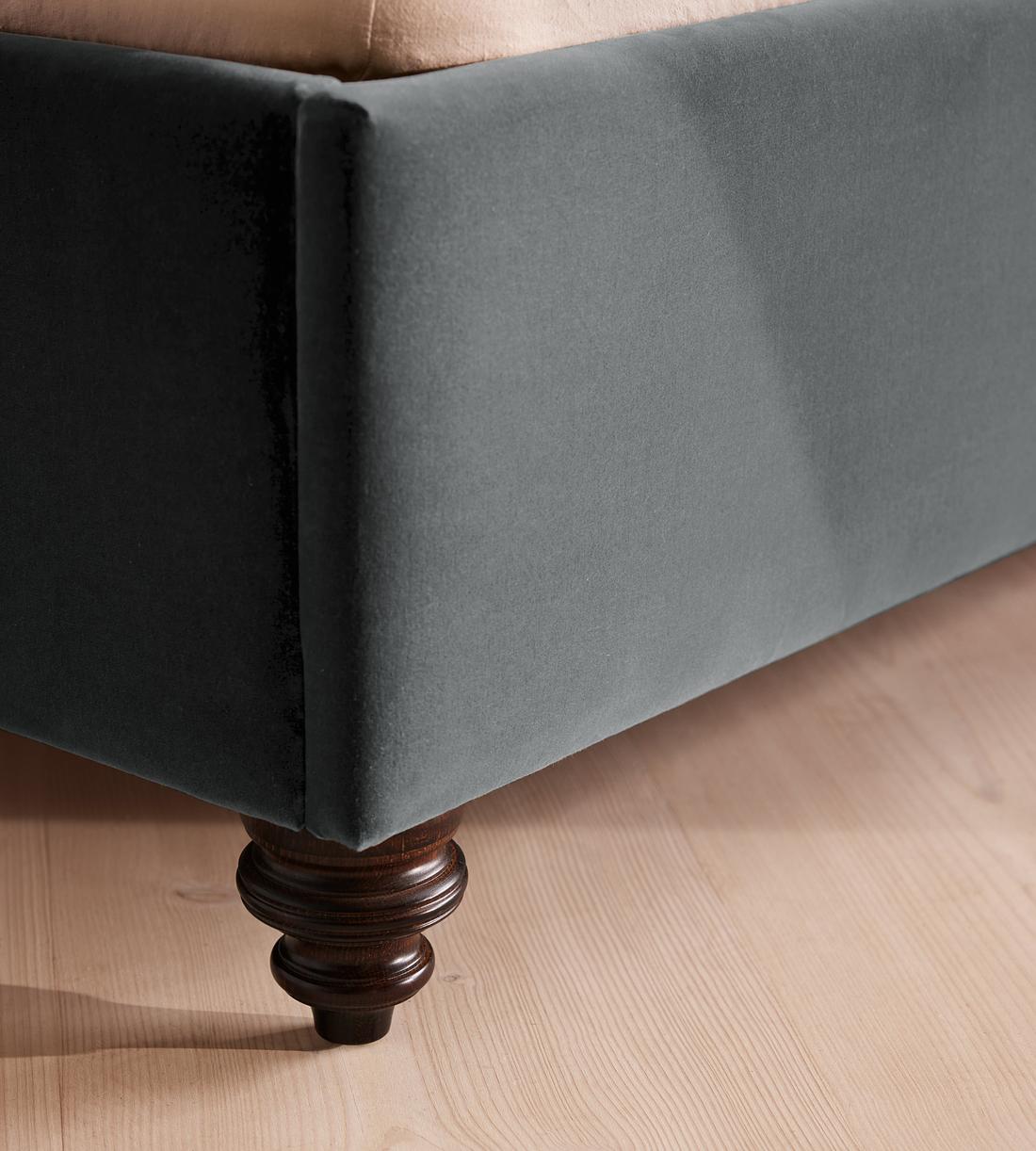 Gerrard Bed - Double - Velvet - Grey Blue - Images - Image 5