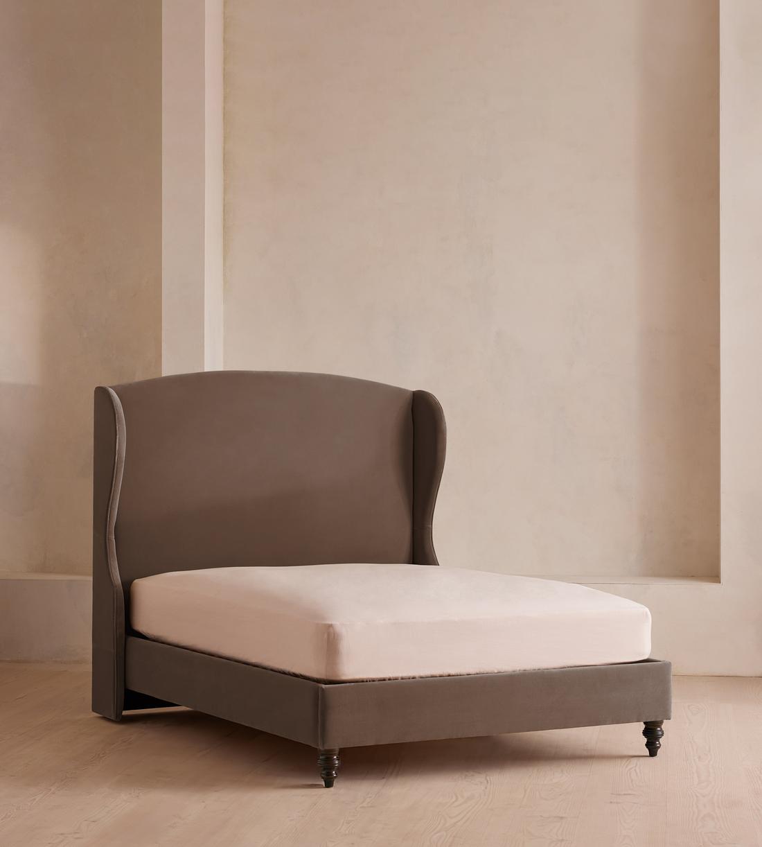 Rivas Bed - King - Velvet - Taupe - Listing - Image 1