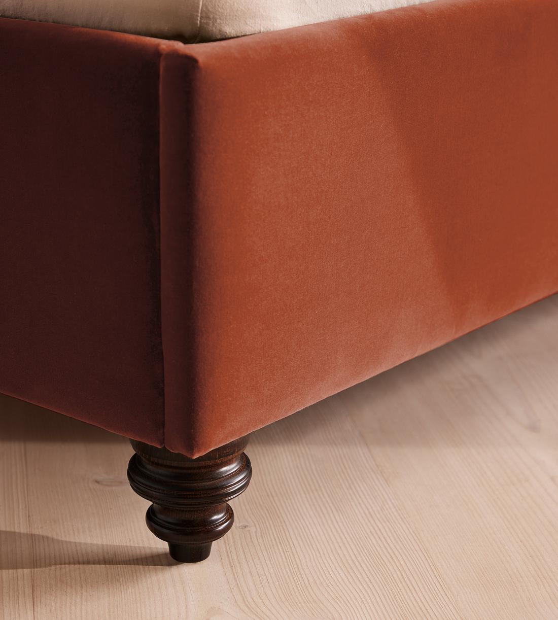 Gerrard Bed - Full - Velvet - Rust - US - Images - Image 4