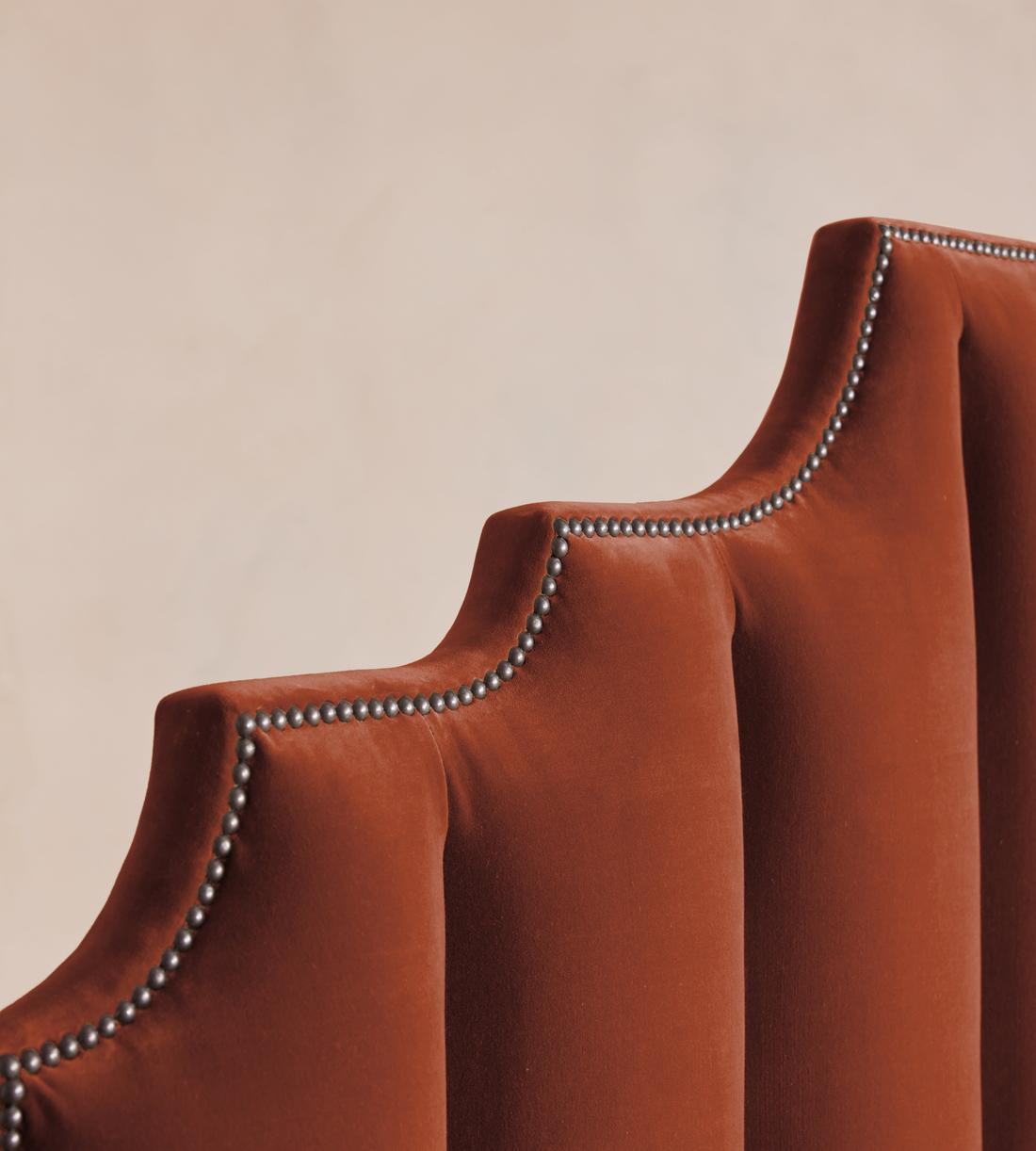 Gerrard Bed - Full - Velvet - Rust - US - Images - Image 5