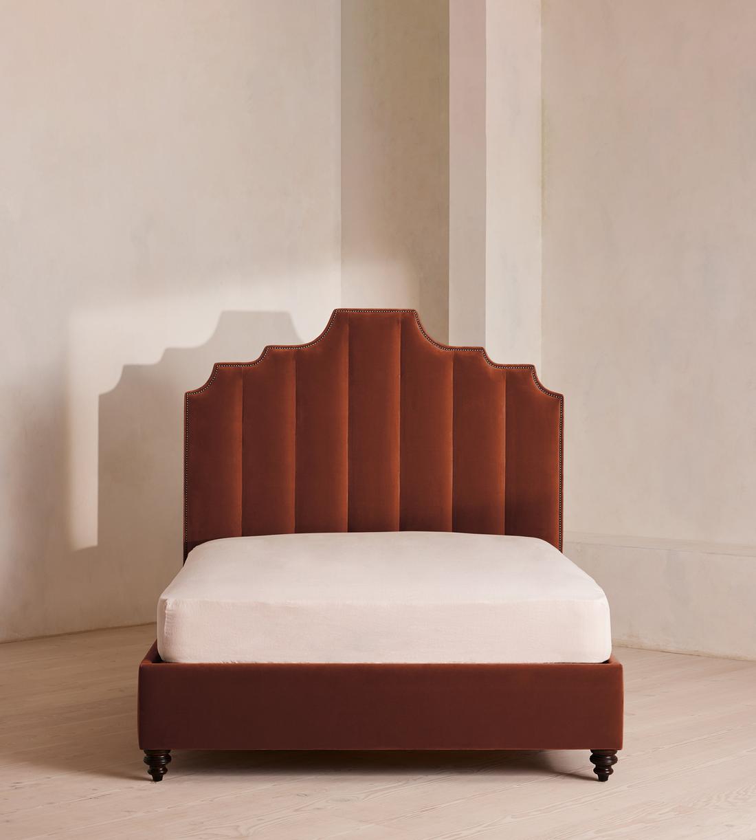 Gerrard Bed - Full - Velvet - Rust - US - Listing - Image 3