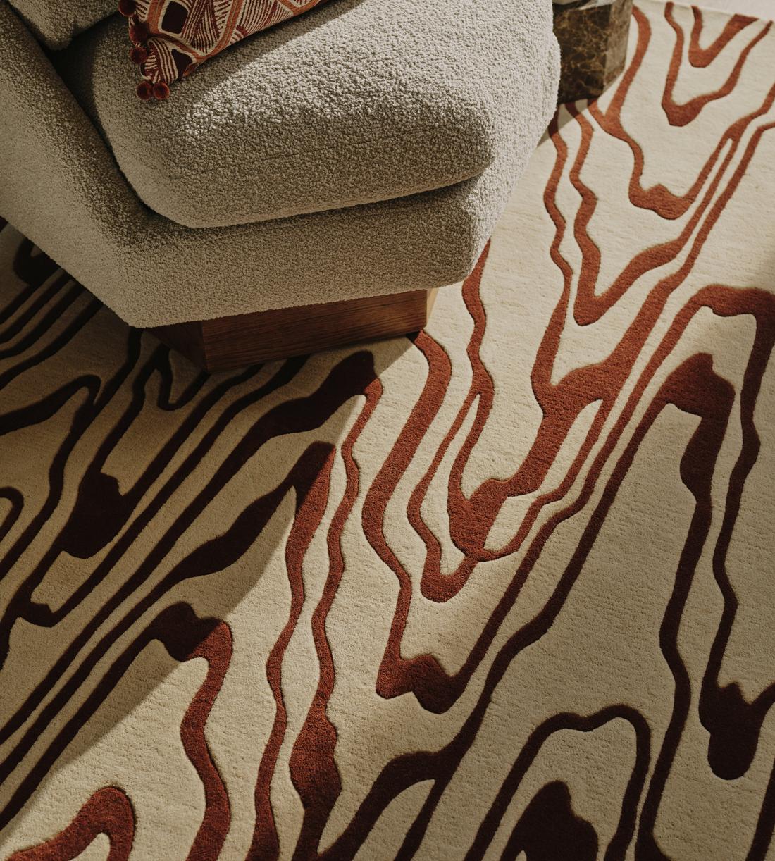Griffiths Rug Rust - 20 x 30cm Swatch - Lifestyle - Image 1