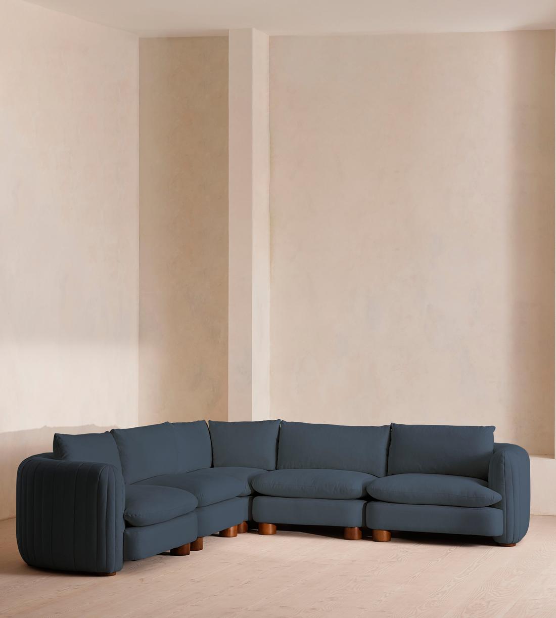 Vivienne Deeper Sit Modular Sofa - Corner Sofa - Linen - Prussian Blue - Listing - Image 2