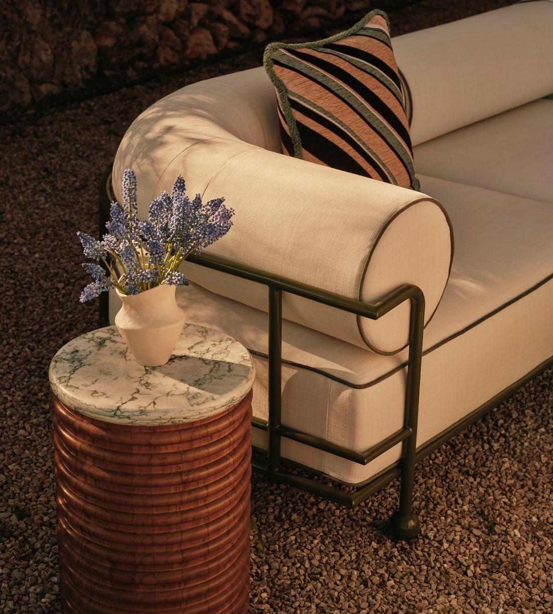 Gaspard Three-Seater Outdoor Sofa - Linen - Off White - US - Lifestyle - Image 3