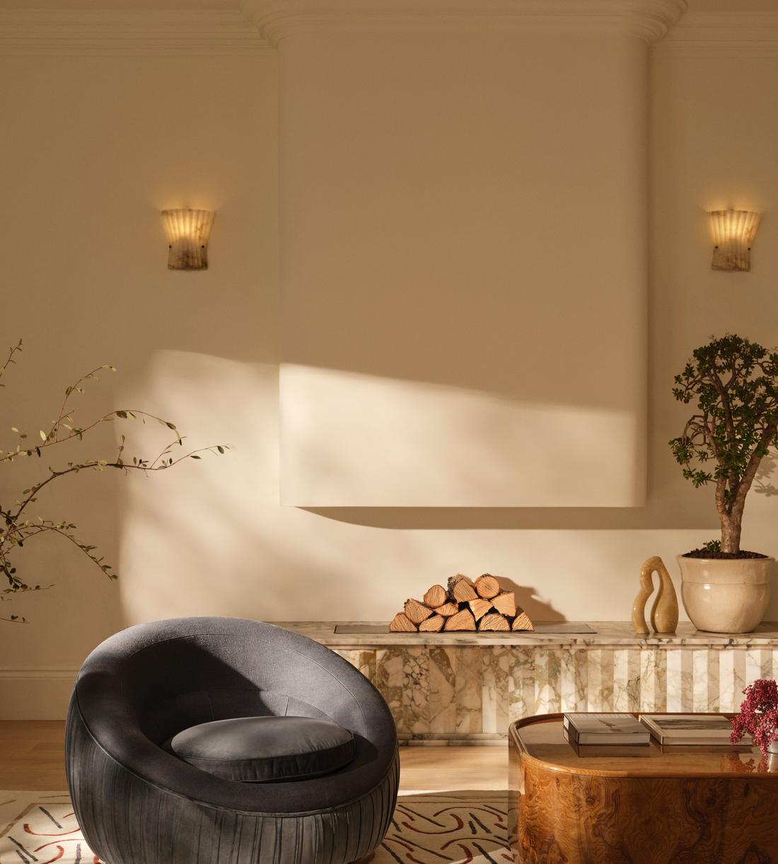 Abel Armchair - Velvet & Linen - Grey Blue - US - Lifestyle - Image 3