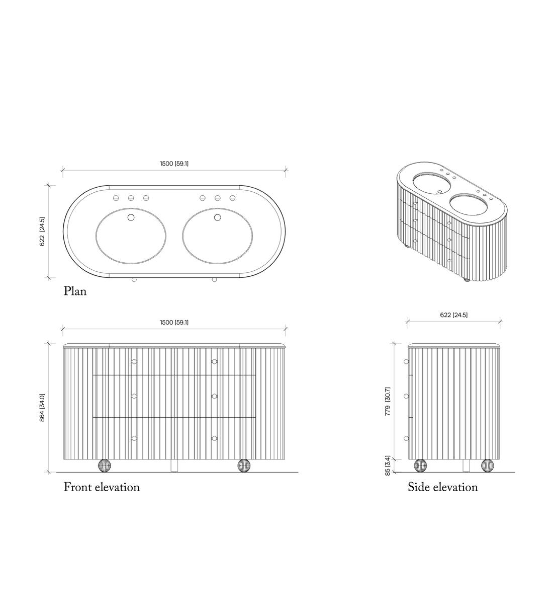 Carlisle Double Vanity - Carrara Marble - Images - Image 7