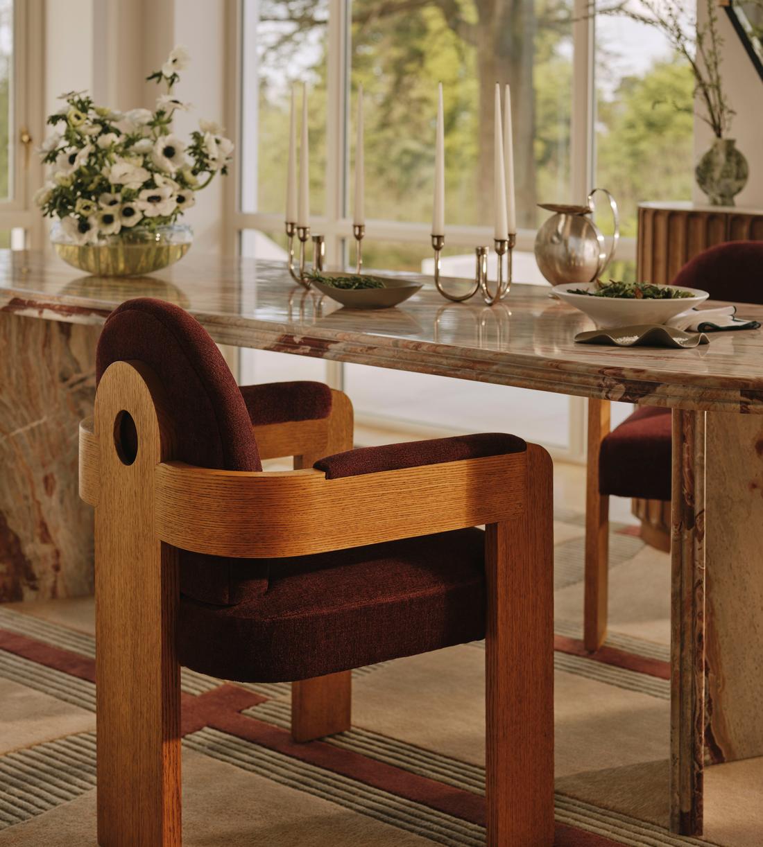 Emerson Dining Chair - Linen Chenille - Bordeaux - US - Lifestyle - Image 1