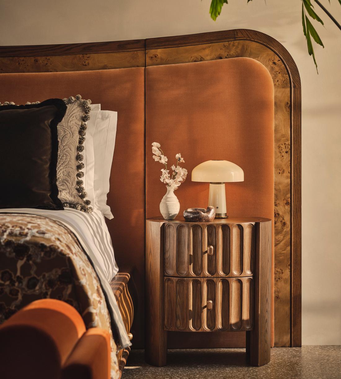Alana Bed - King - Velvet - Antique Rose - Lifestyle - Image 2