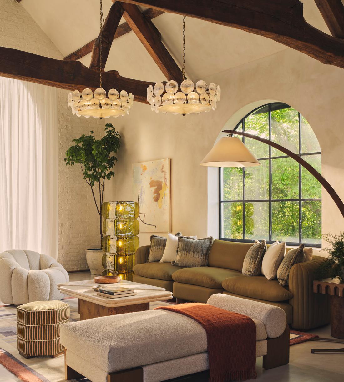Vivienne Sectional Sofa - Four Seater - Linen - Olive - US - Lifestyle - Image 3