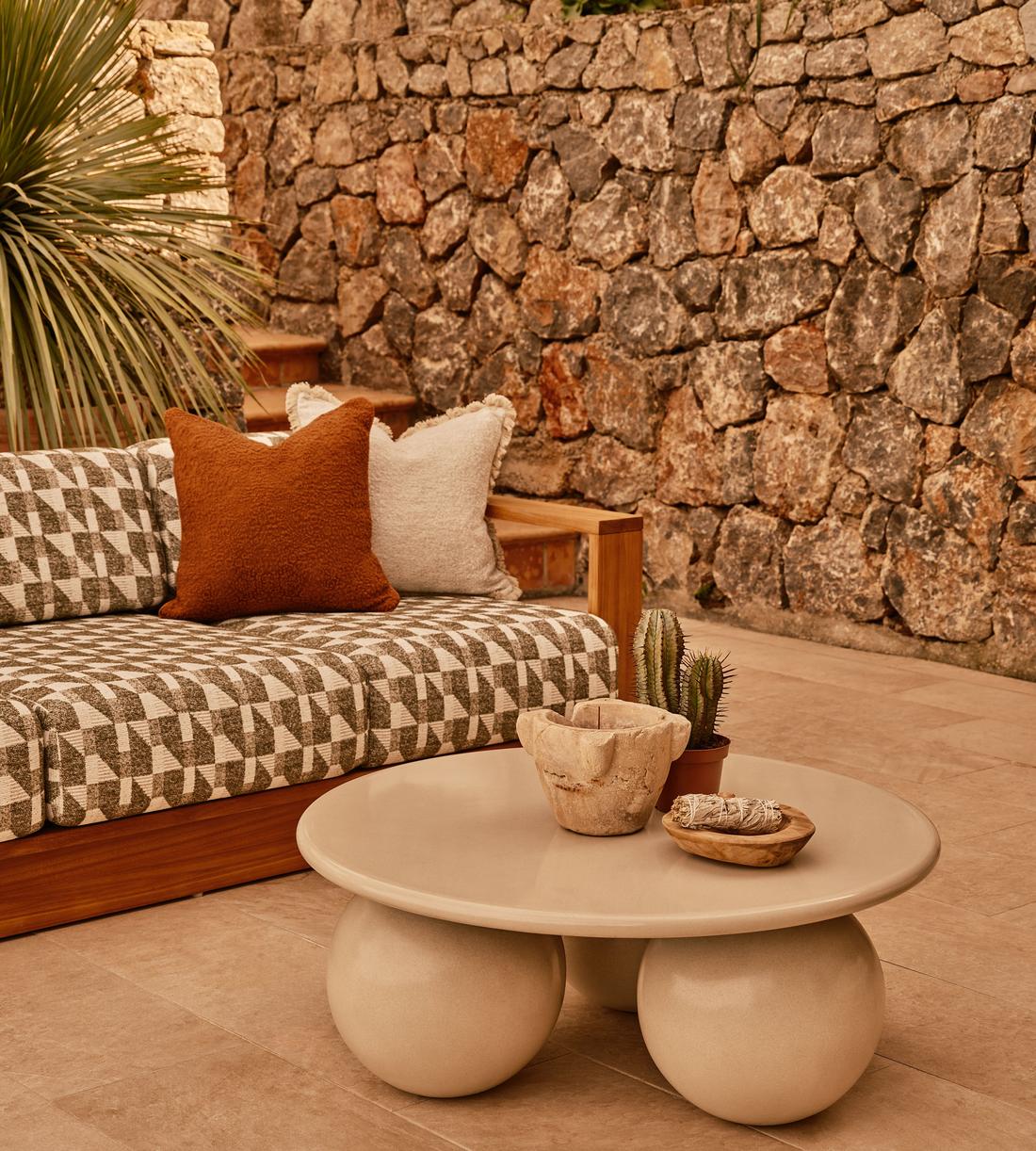 Madeira Outdoor - Three Seater Sofa - Geometric - Green UK - Lifestyle - Image 3