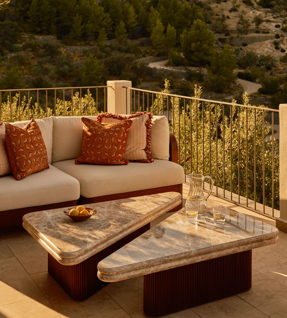 Odell Outdoor Three Seater Sofa - Off White - UK - Lifestyle - Image 2