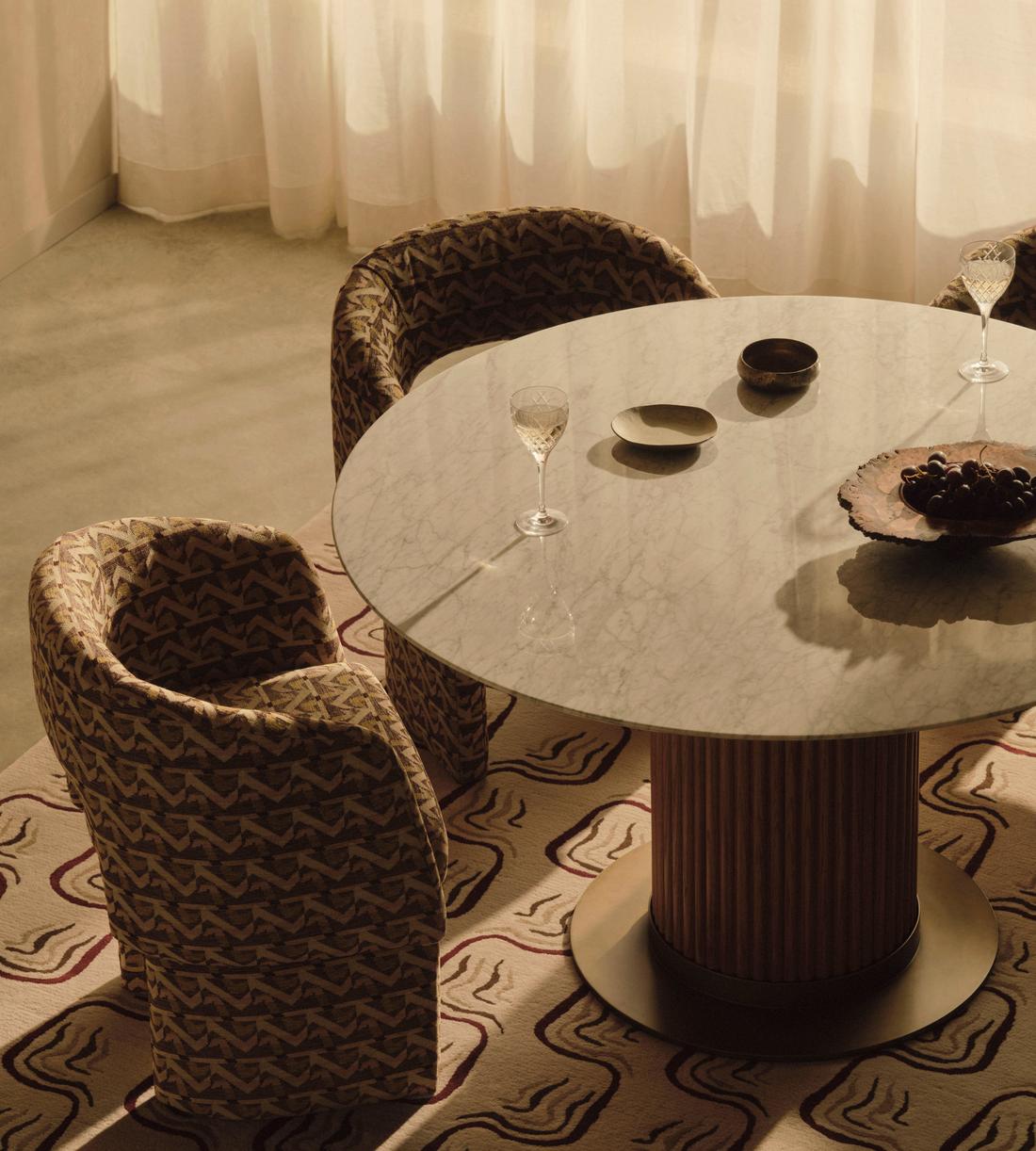 Murcell Round Dining Table - Carrara Marble - Lifestyle - Image 1