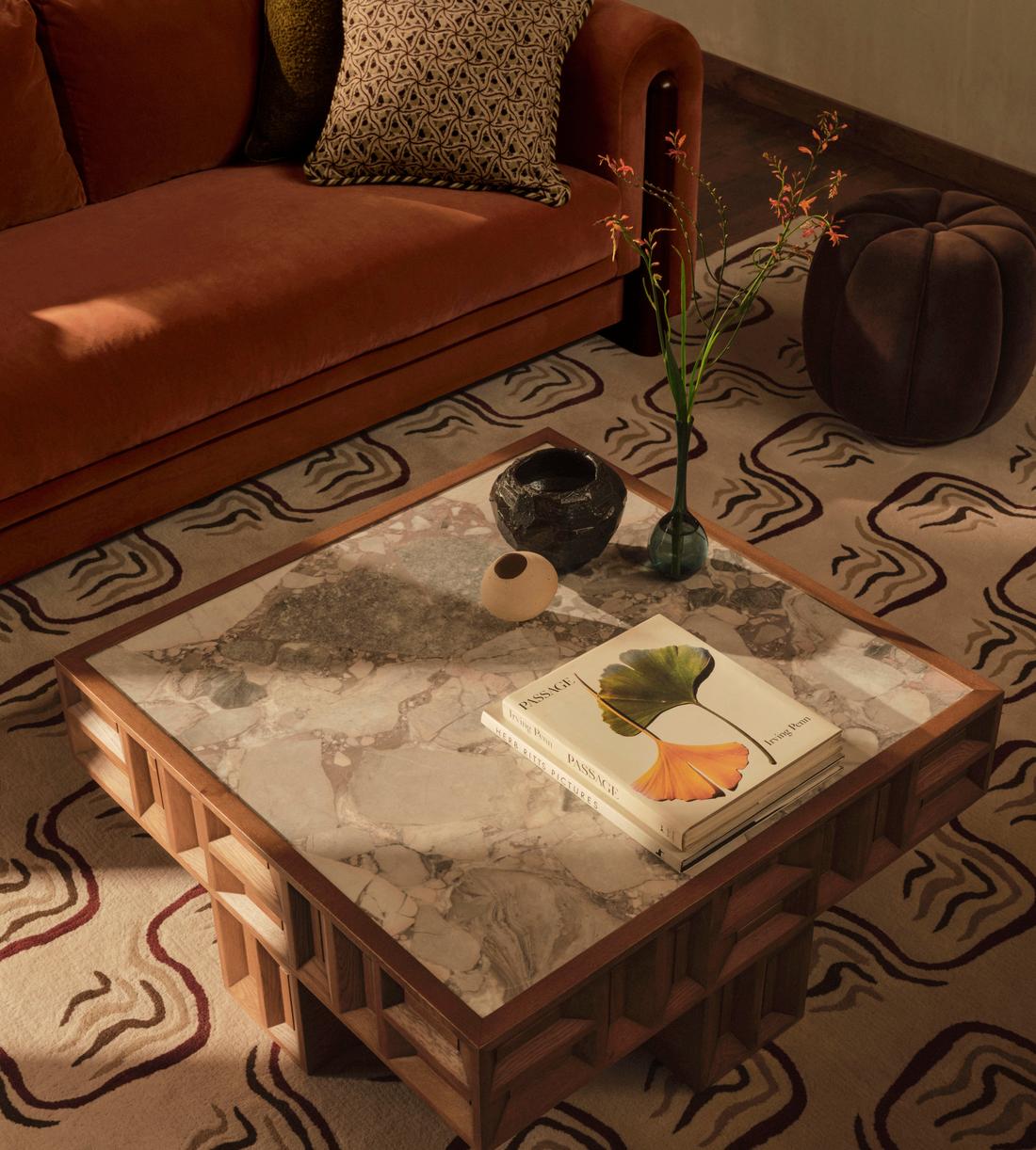 Ivy Coffee Table - Italian Ocean Grey Marble - Lifestyle - Image 1