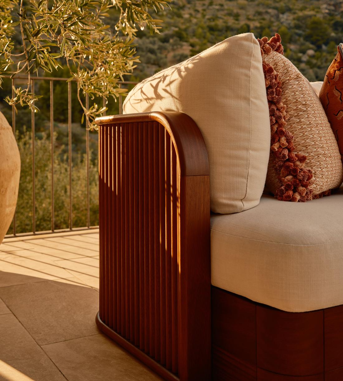 Odell Outdoor Sofa - Corner Module - Off White - US - Lifestyle - Image 3
