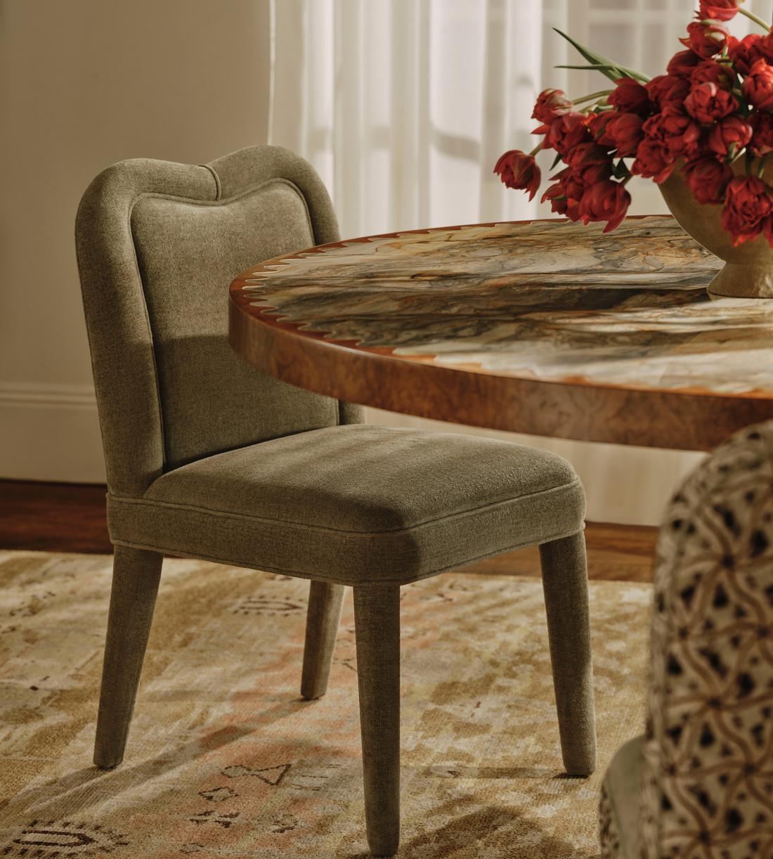 Pair of Keira Dining Chair - Linen Chenille - Sage - US - Lifestyle - Image 1