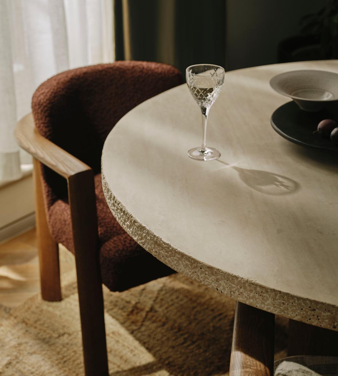 Ramsey Dining Table - Round - Travertine - Lifestyle - Image 2
