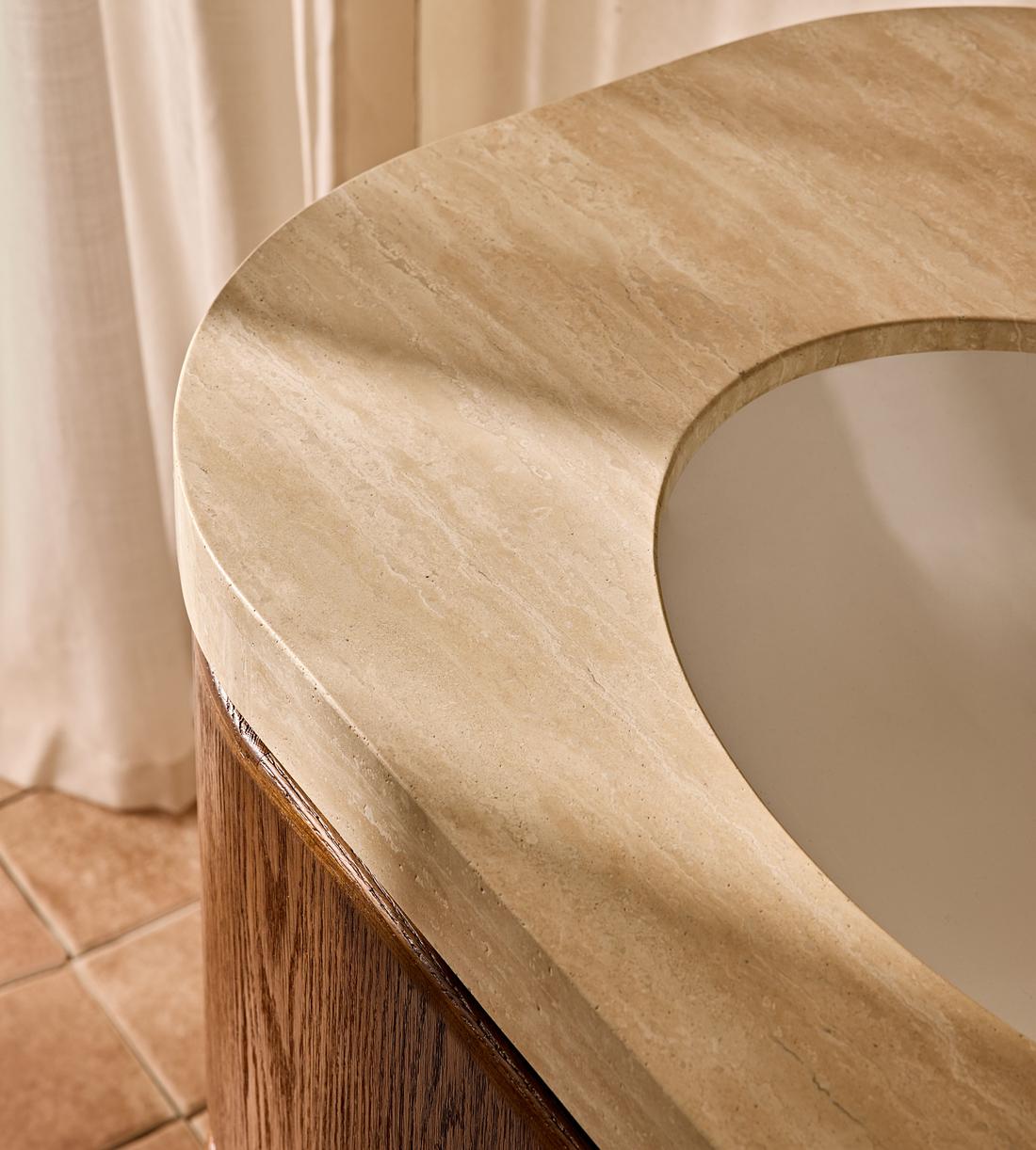 Tivoli Single Vanity - Travertine Marble - Lifestyle - Image 3