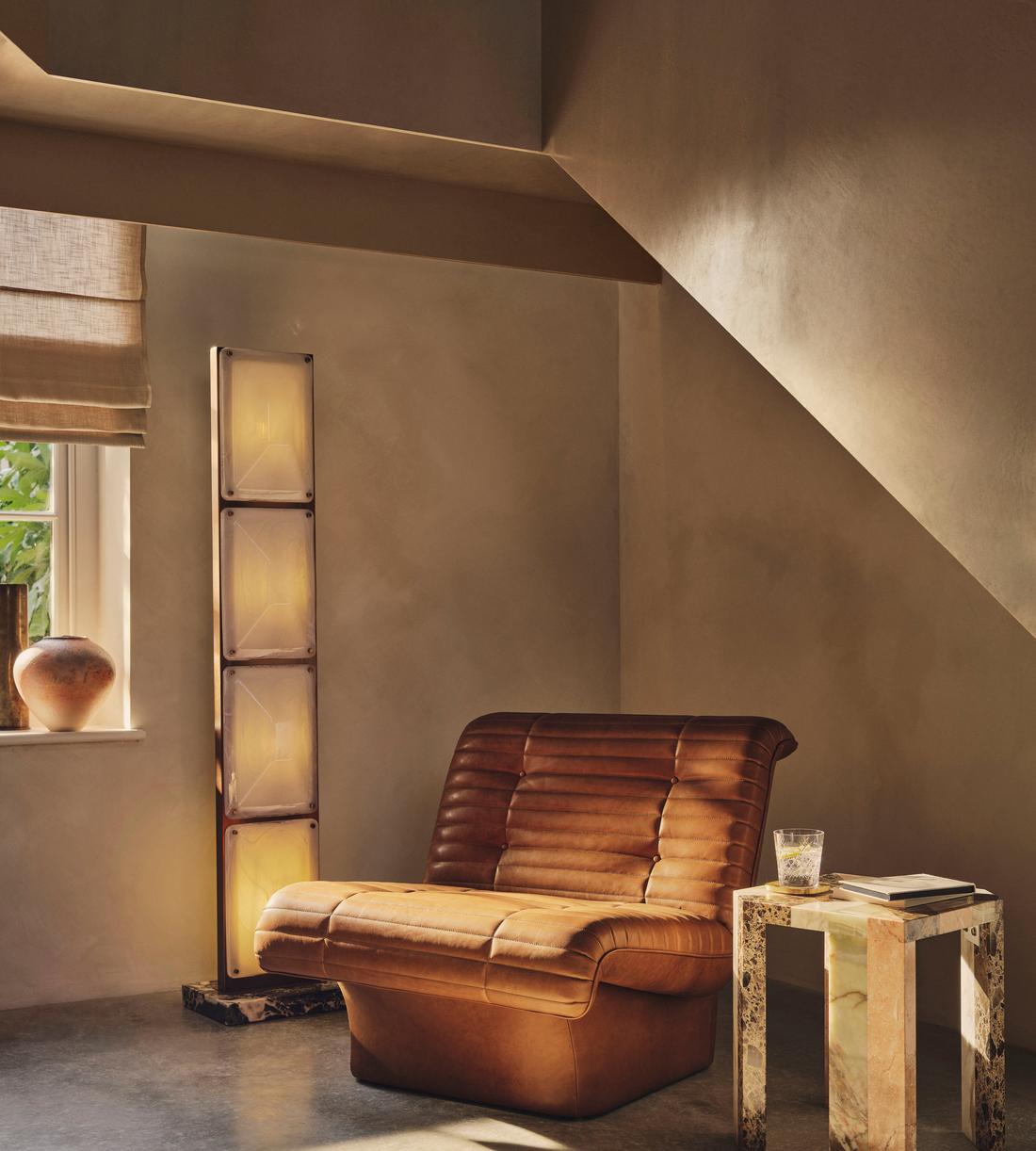 Ewan Armchair - Leather - Chestnut - UK - Lifestyle - Image 1