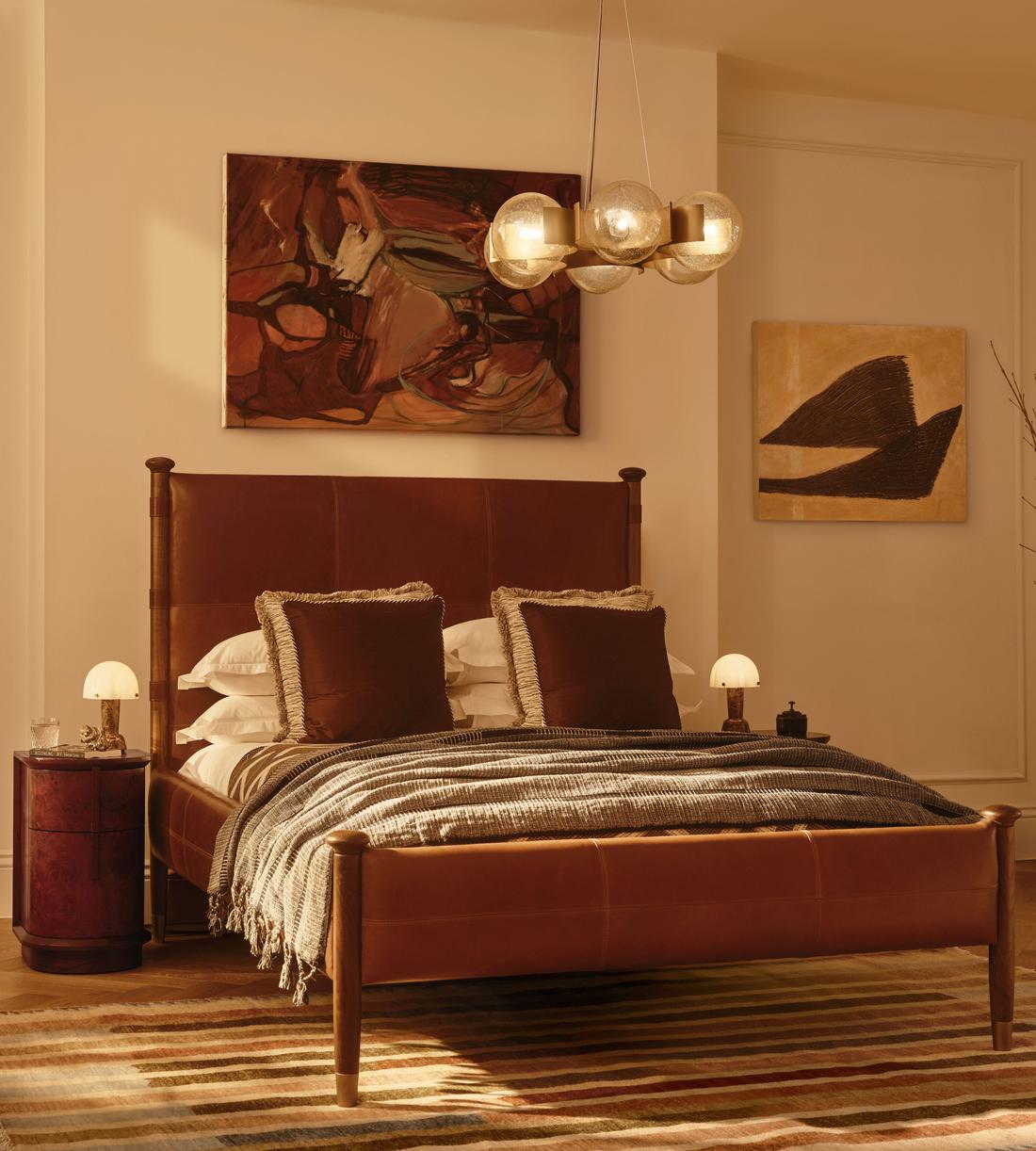 Paolo Bed - Sycamore Leather - King - Lifestyle - Image 1