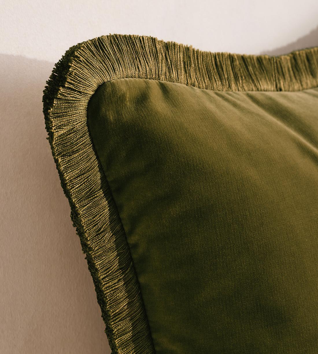 Margeaux Square Cushion - Olive - Images - Image 5