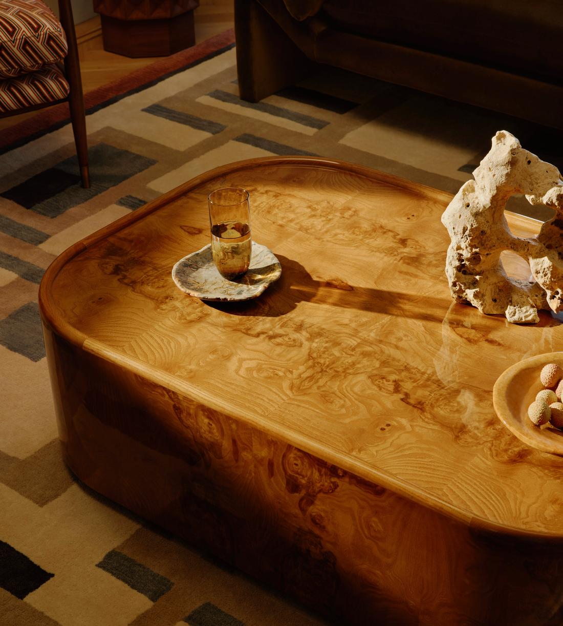 Dawson Coffee Table - Olive Ash Burl - Lifestyle - Image 4