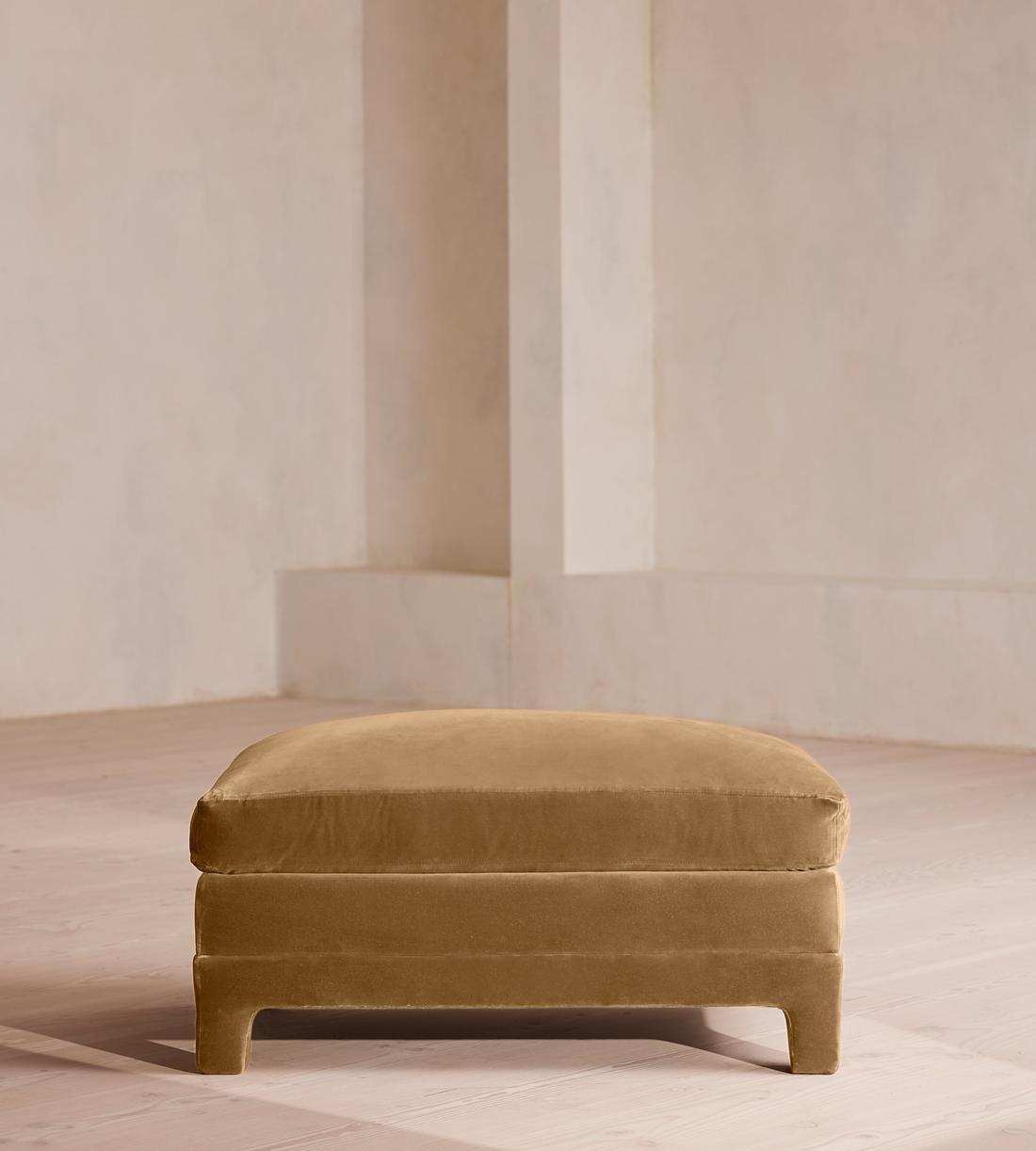 Ashford Ottoman - Velvet - Camel - Listing - Image 1