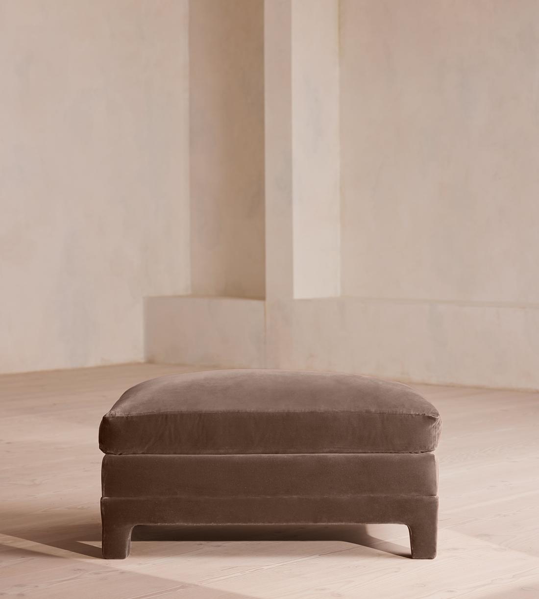 Ashford Ottoman - Velvet - Taupe - Listing - Image 1
