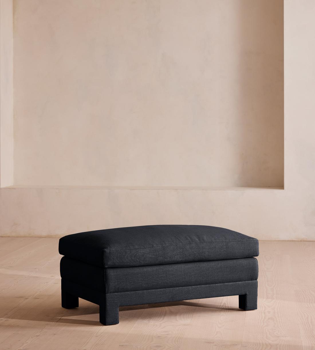 Ashford Ottoman - Linen - Indigo - Listing - Image 2