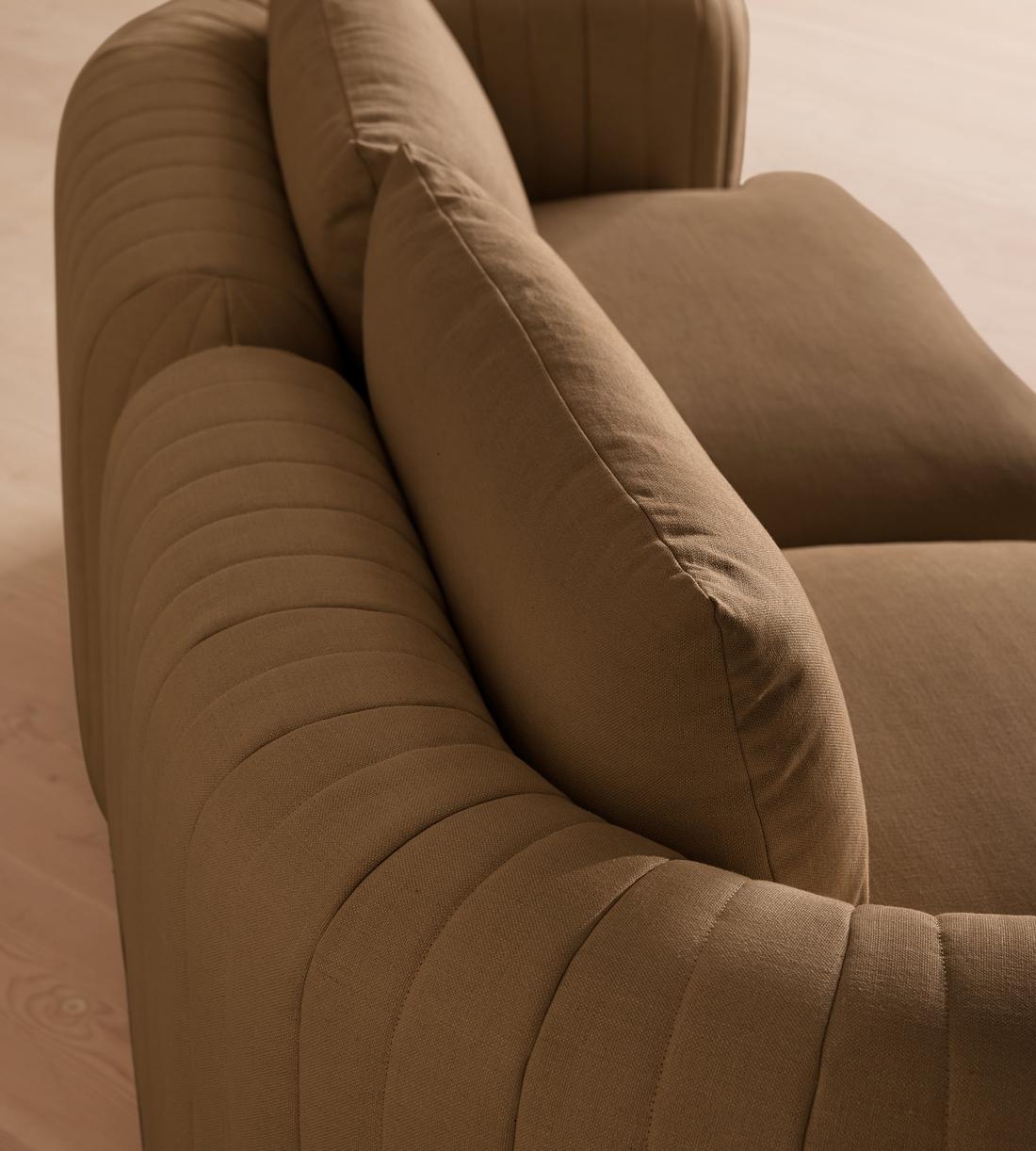Vivienne Modular Sofa - Three Seater - Linen - Ochre - Images - Image 4