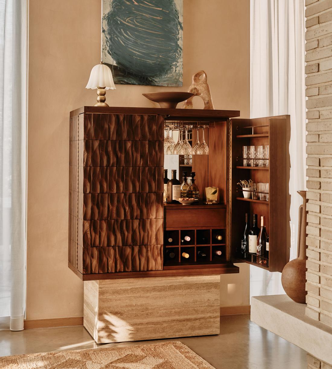 Alani Bar Cabinet - Travertine - UK - Lifestyle - Image 3