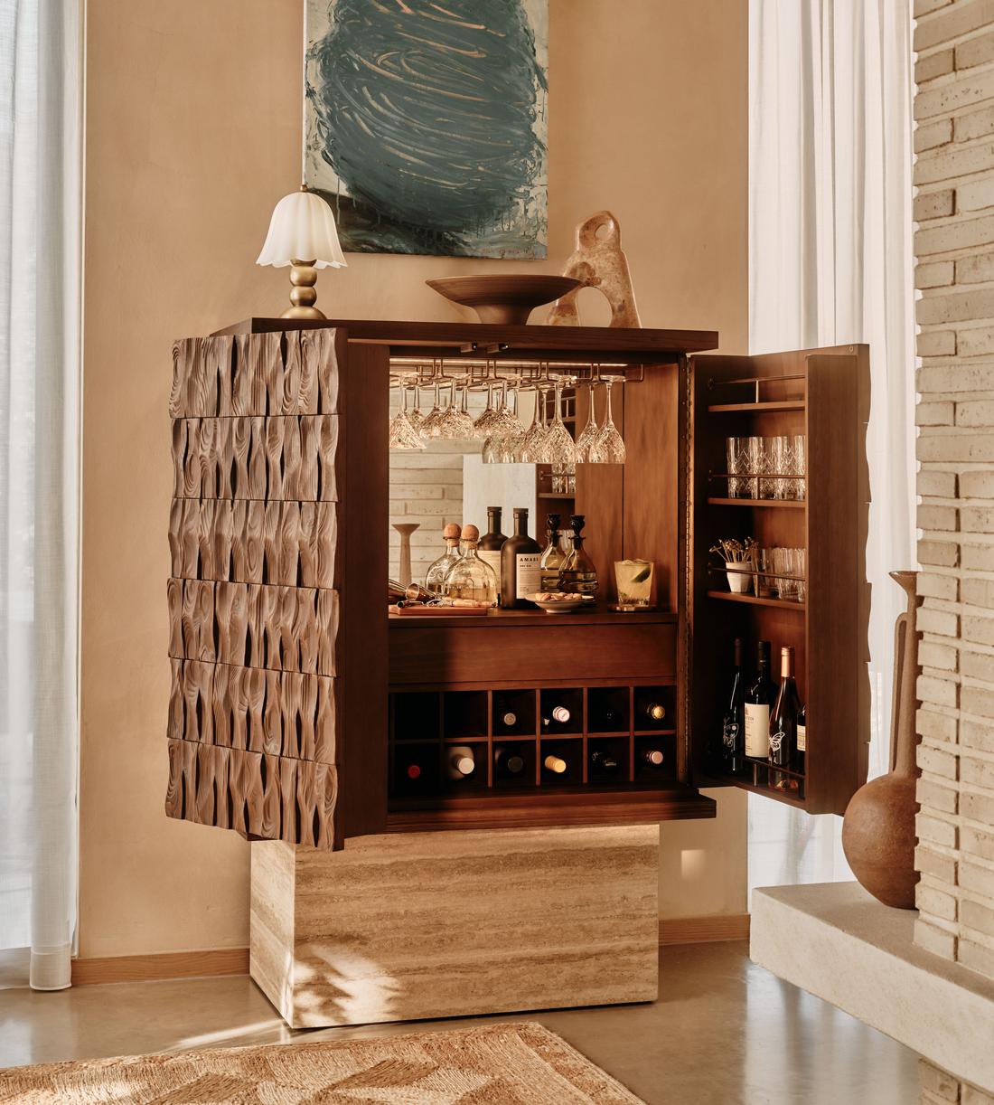 Alani Bar Cabinet - Travertine - US - Lifestyle - Image 2