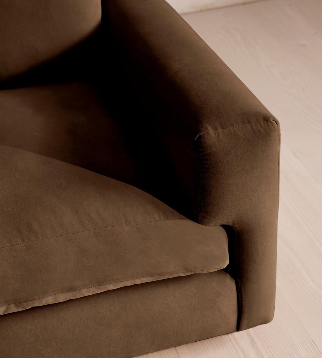 Mossley Corner Sofa - Velvet - Chocolate - Images - Image 5