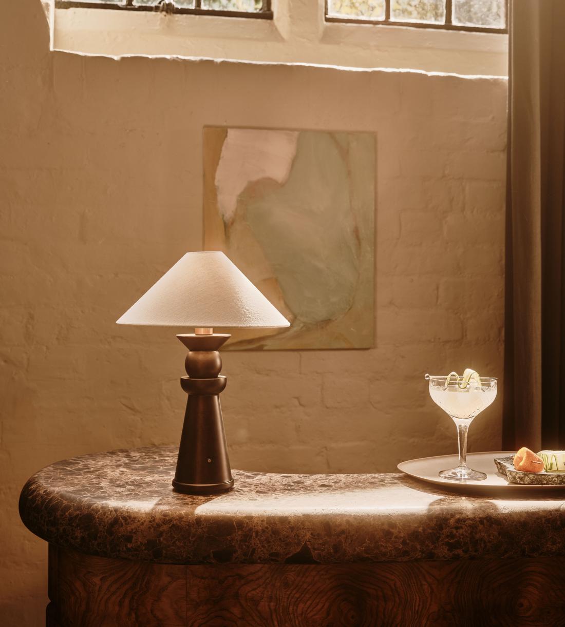 Pierre Portable Lamp - Aged Brass - Lifestyle - Image 1