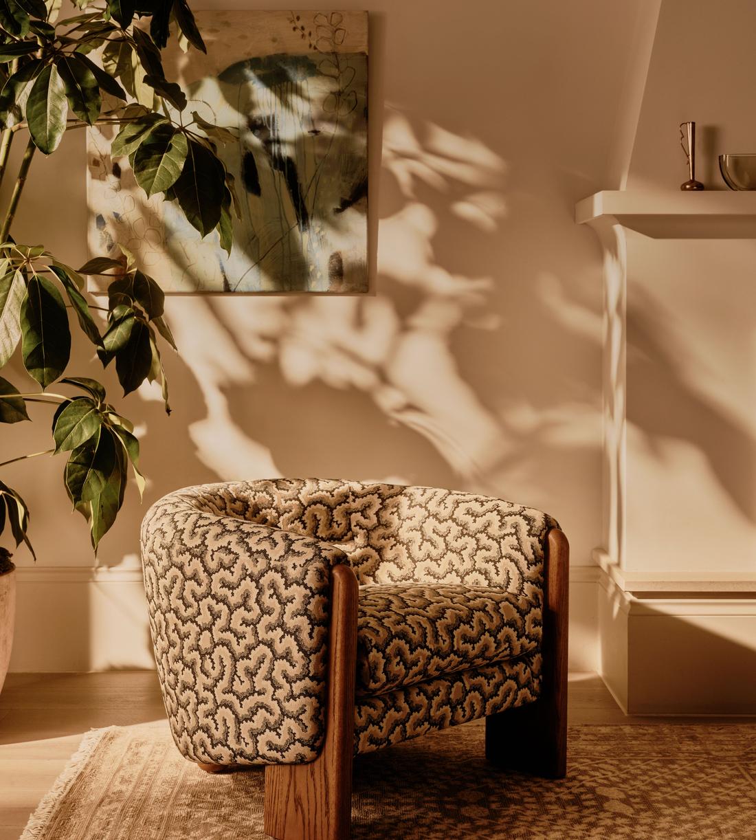 Winnie Armchair - Lophelia Jacquard - Brown - US - Lifestyle - Image 1