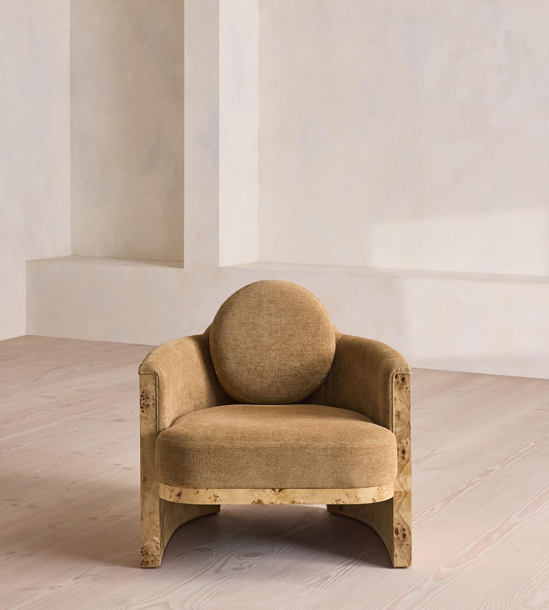 Carmen Armchair - Linen Chenille - Sand - UK - Listing - Image 4