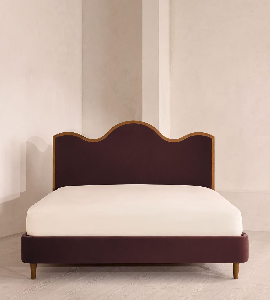 Aubrey Bed - Queen - Velvet - Aubergine - US - Listing - Image 2