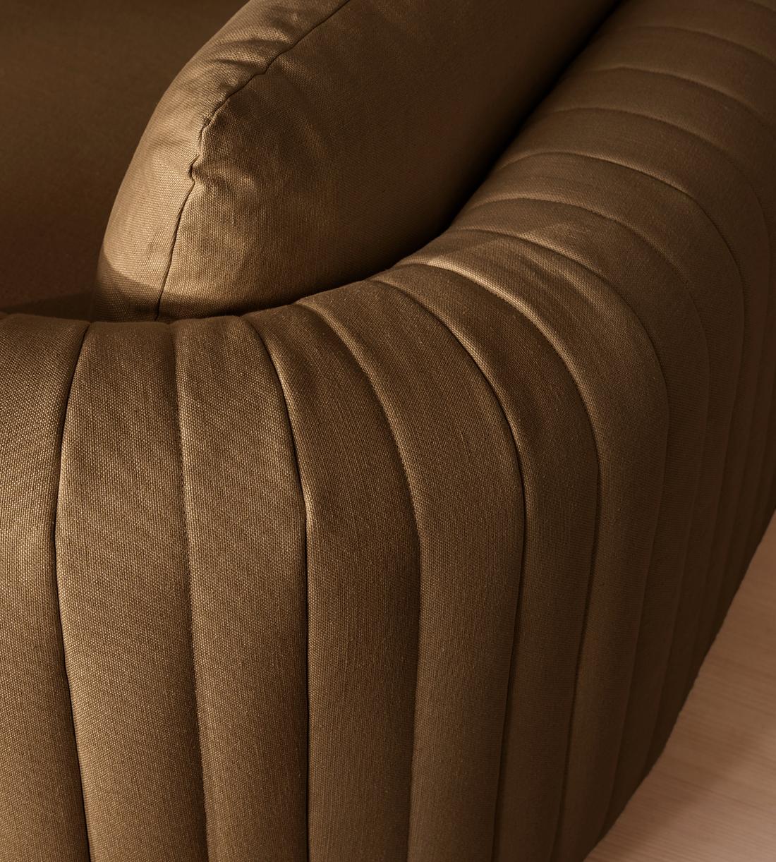 Vivienne Sectional Corner Sofa - Linen - Ochre - US - Images - Image 7