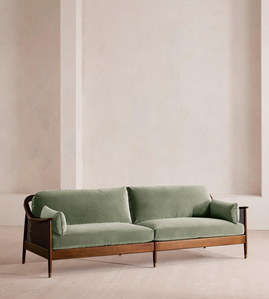 Atlanta Four Seater Sofa - Velvet - Seafoam - US - Listing - Image 1