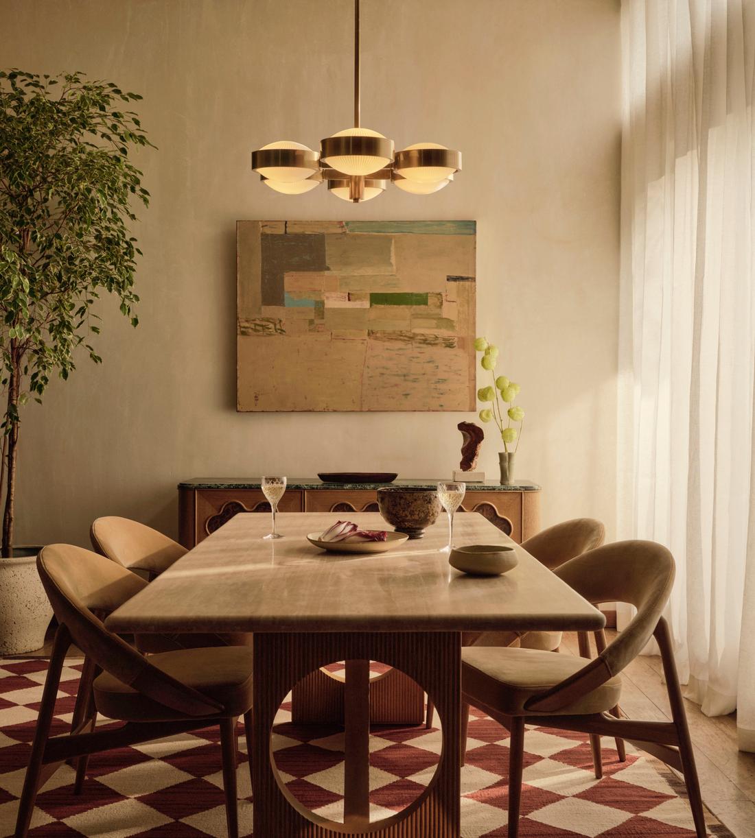 Elliot Dining Table - Travertine - Lifestyle - Image 1