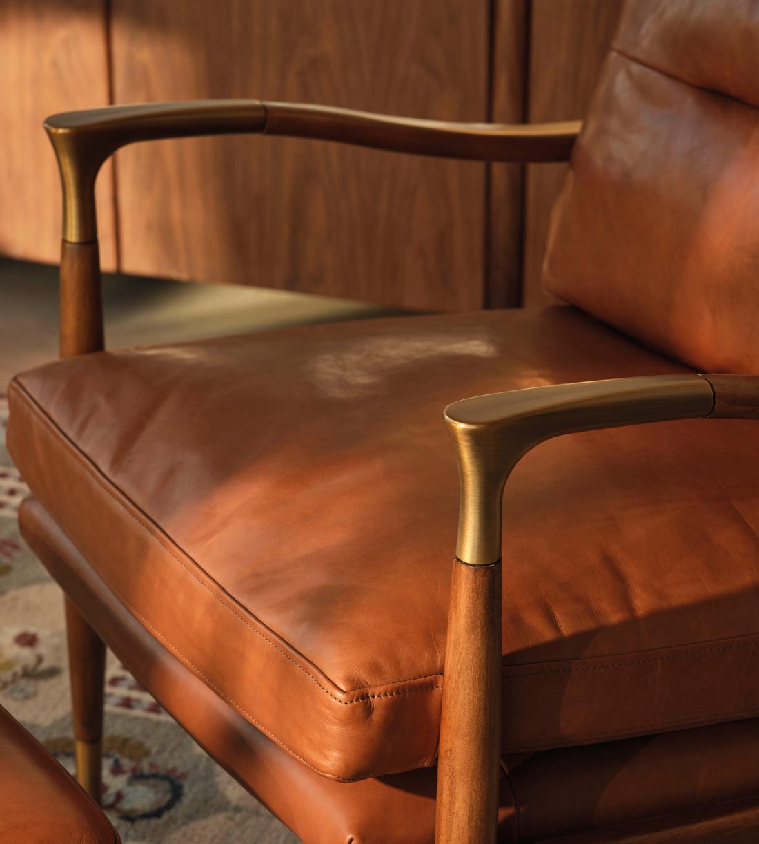 Theodore Armchair - Leather Chestnut - Lifestyle - Image 2