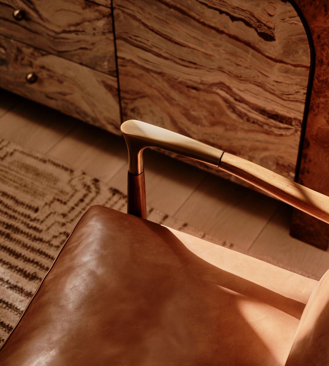 Theodore Armchair - Leather Chestnut - Lifestyle - Image 2