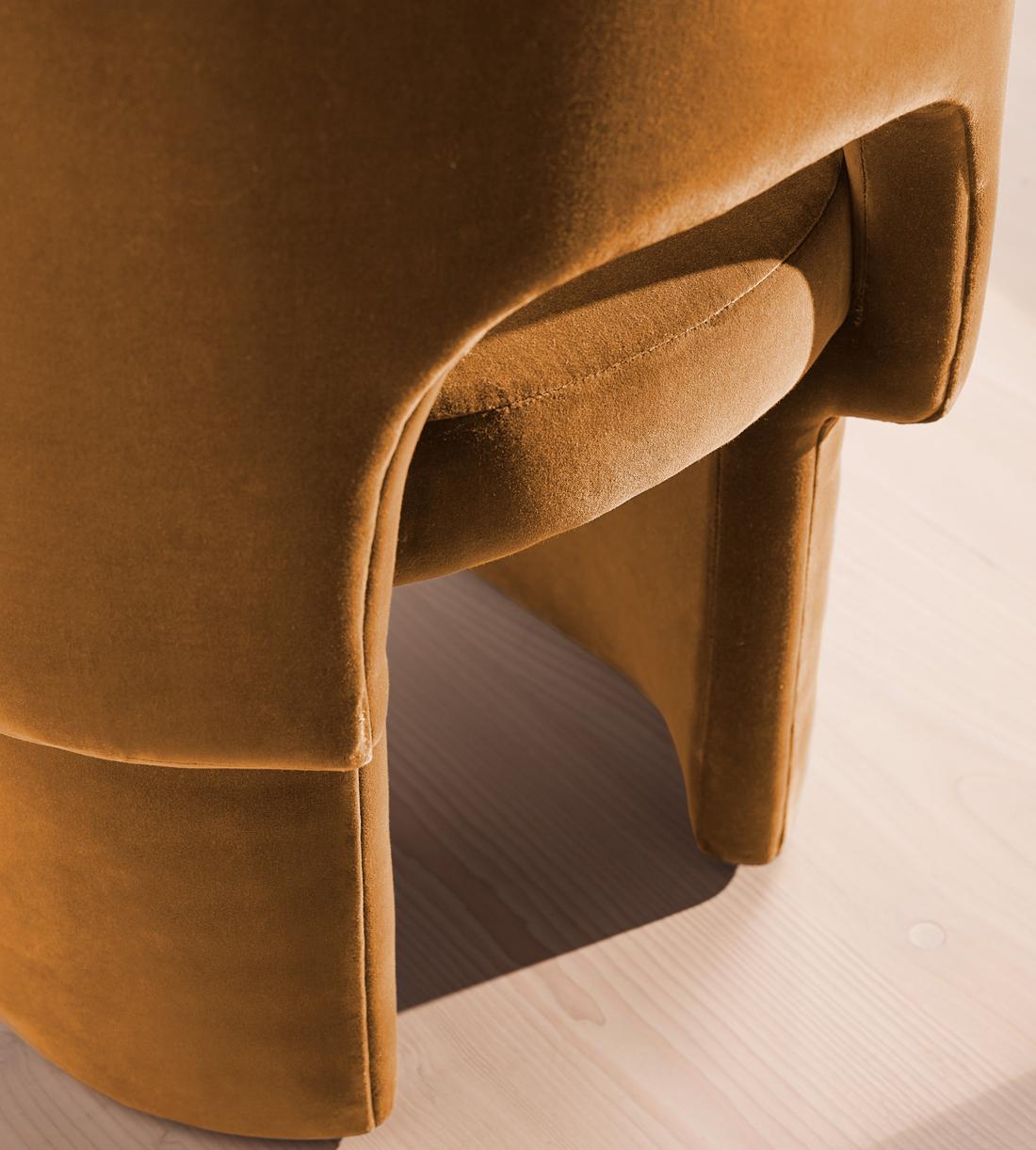 Morrell Dining Chair - Velvet - Mustard - Images - Image 5