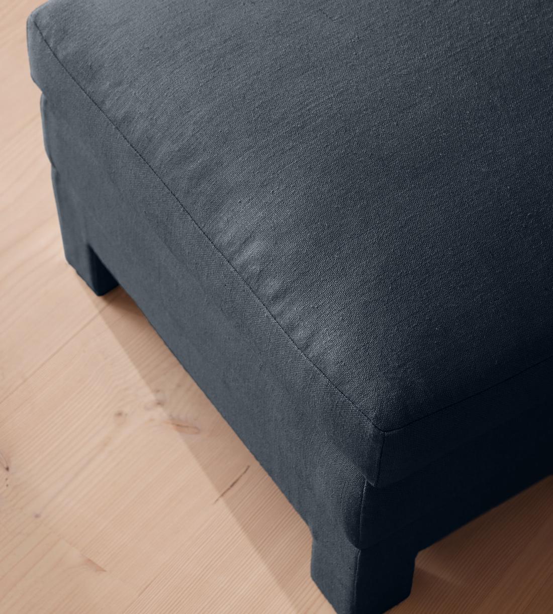 Ashford Ottoman - Linen - Prussian Blue - Images - Image 3