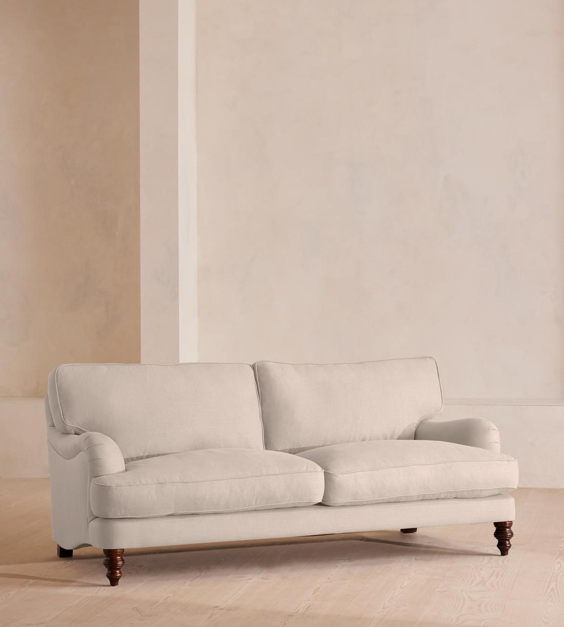 Arundel Three Seater Sofa - Linen - Bisque - Lifestyle - Image 1