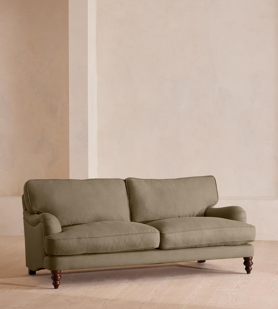 Arundel Three Seater Sofa - Linen - Sage - Lifestyle - Image 1