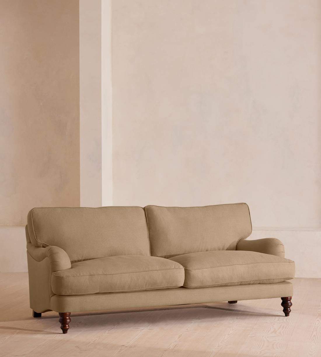 Arundel Three Seater Sofa - Linen - Wheat - Lifestyle - Image 1