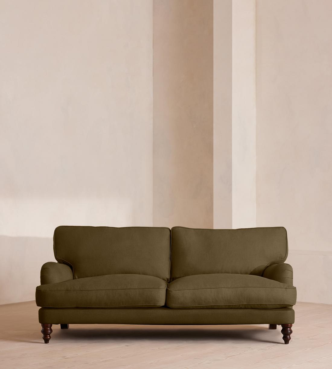 Arundel Three Seater Sofa - Linen - Olive - Lifestyle - Image 2