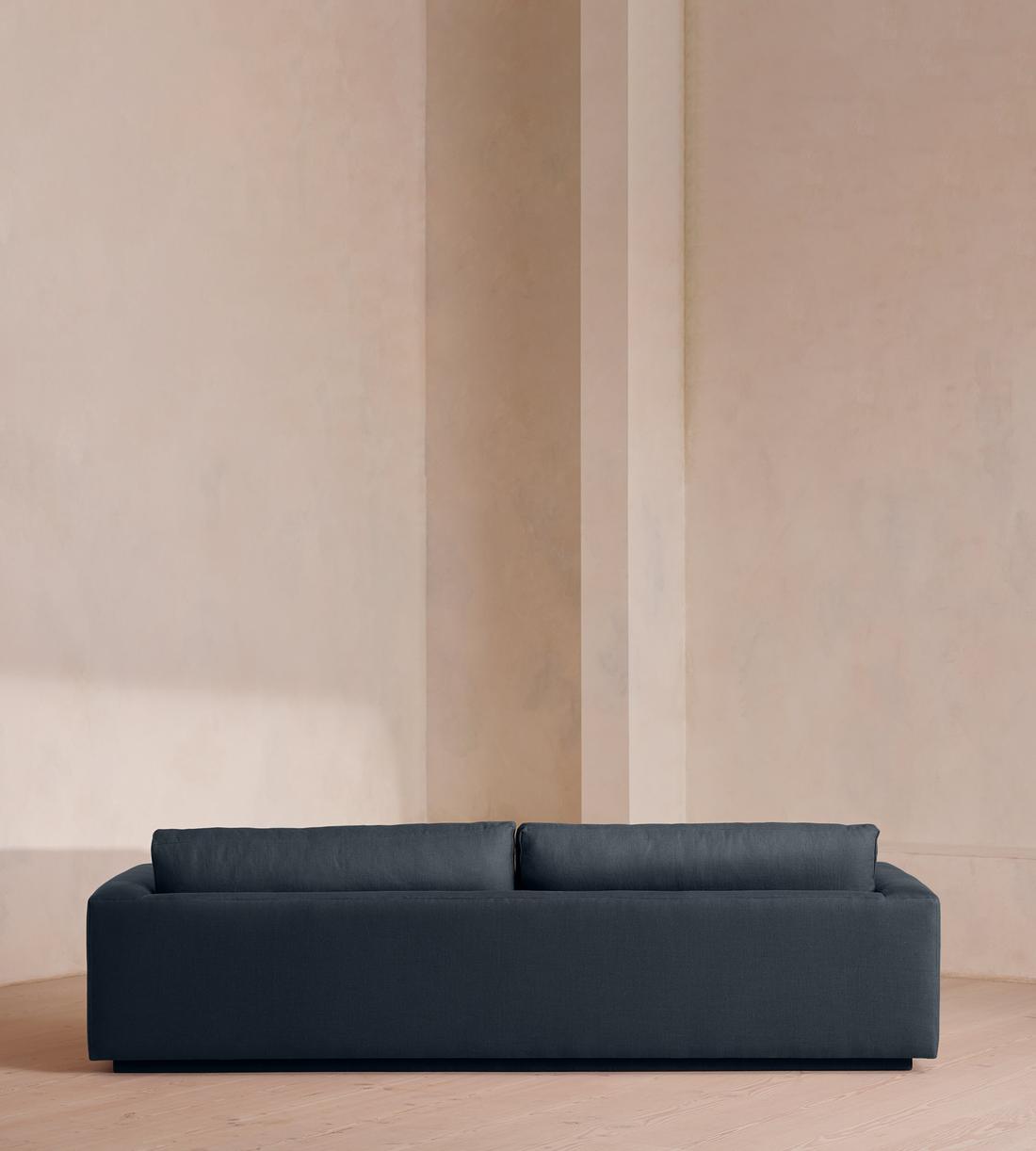 Mossley Four Seater Sofa - Linen - Prussian Blue - US - Images - Image 4
