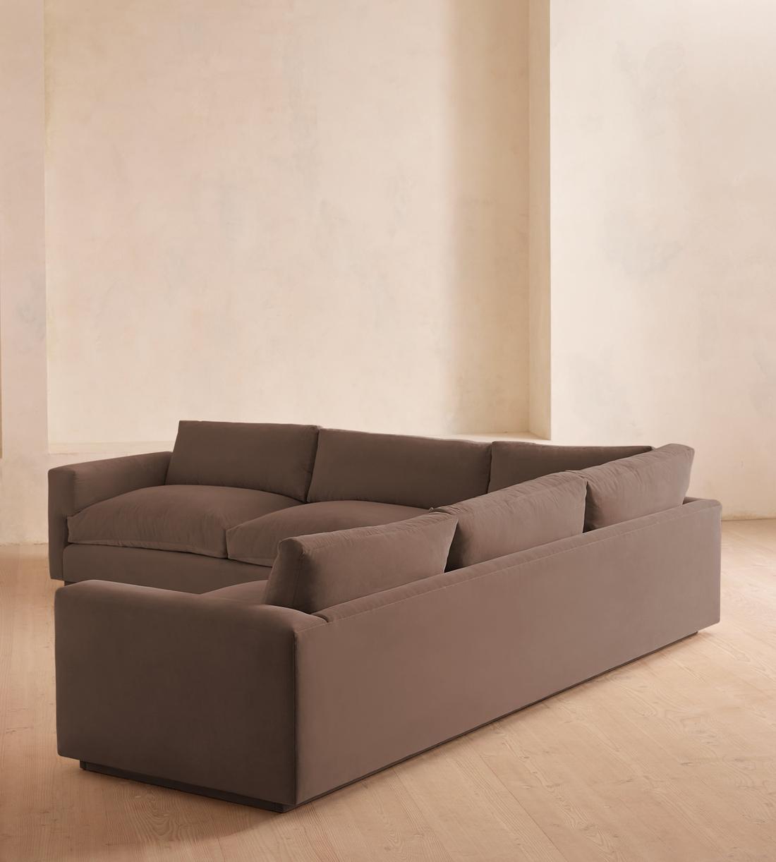 Mossley Corner Sofa - Velvet - Taupe  - US - Images - Image 3